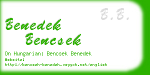 benedek bencsek business card